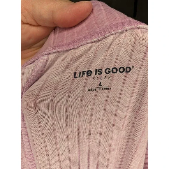 Life Is Good SS Tee Pants Shorts 3 Piece Pajama Set Game On Women's Large NWT - Picture 11 of 14